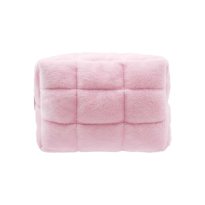 Small Zipper Toiletry Organizer Make up Skincare Cute Fluffy Purse Brush Set Pouch Daily Travel Cosmetic Storage Case Bag