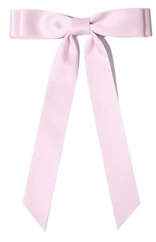 LargeSatinHairBowHairRibbonBowswithLongTailHairBarretteswithBow